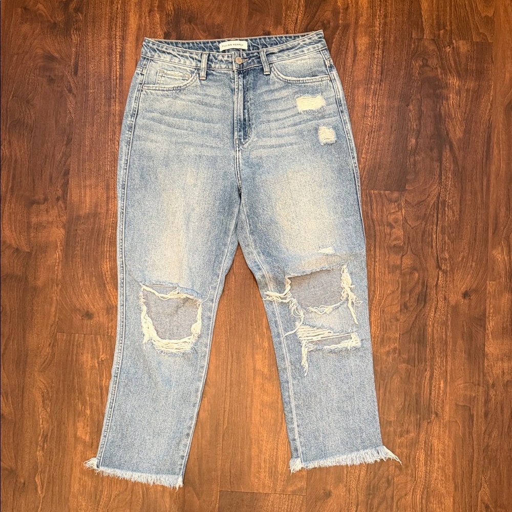 Flying Monkey Light Blue Distressed Boyfriend Jeans